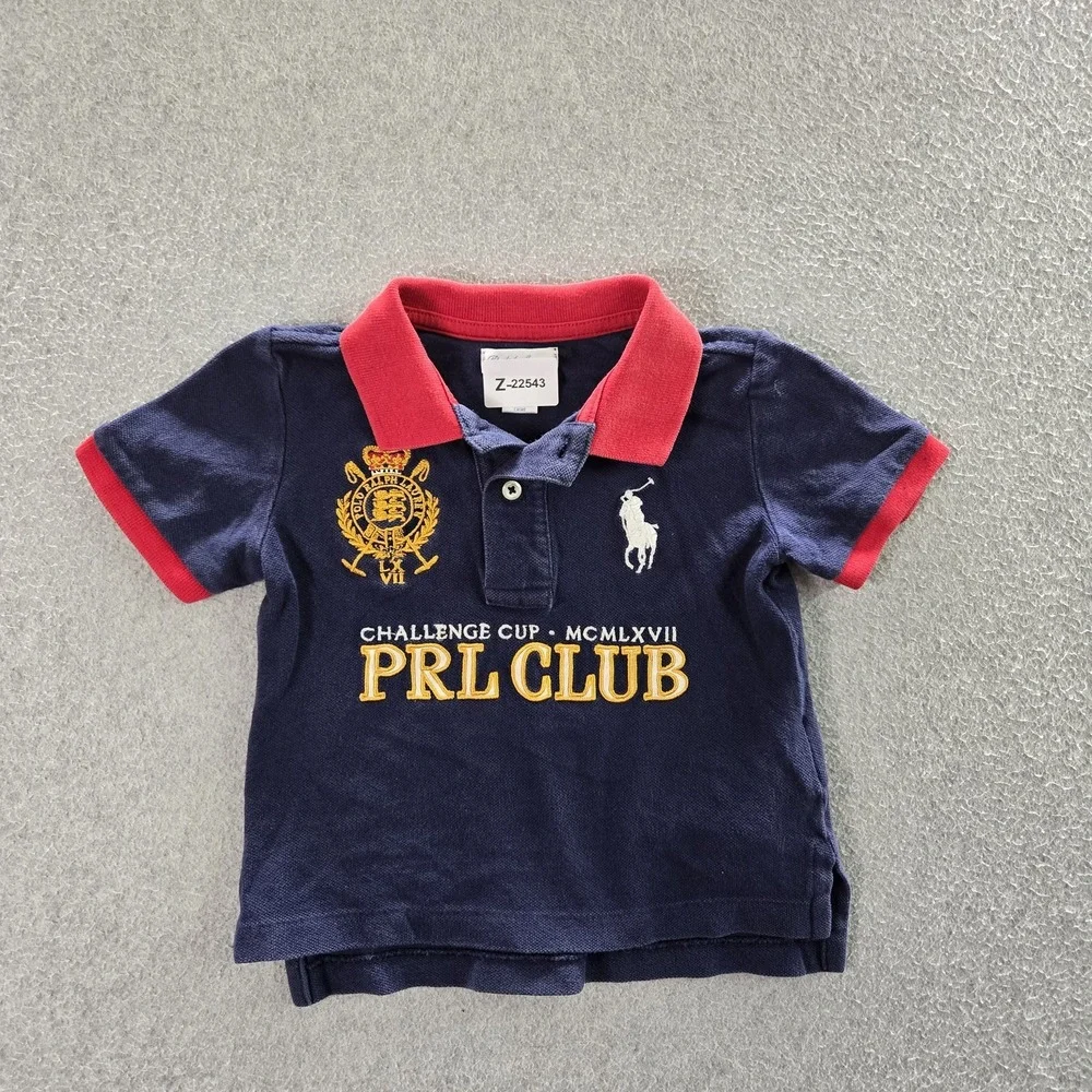 Ralph Lauren Toddler Polo 18M Navy Embroidered Pony Crest PRL Club‎ Short Sleeve